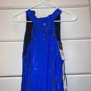 Halter top maxi slit dress